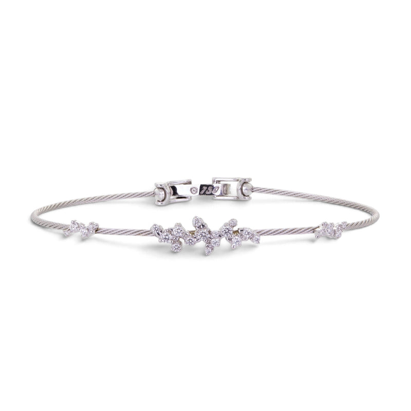 Paul Morelli 18k White Gold Diamond Confetti Wire Bracelet | Quadrum Gallery