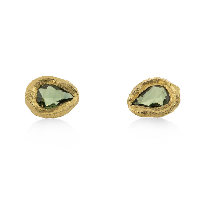 Page Sargisson Rose Cut Green Sapphire Studs | Quadrum Gallery