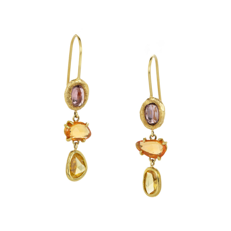 Page Sargisson Multicolored Triple Sapphire Drop Earrings | Quadrum Gallery