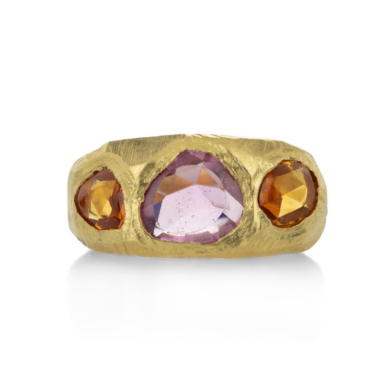 Page Sargisson Pink and Orange Tapered Sapphire Ring | Quadrum Gallery