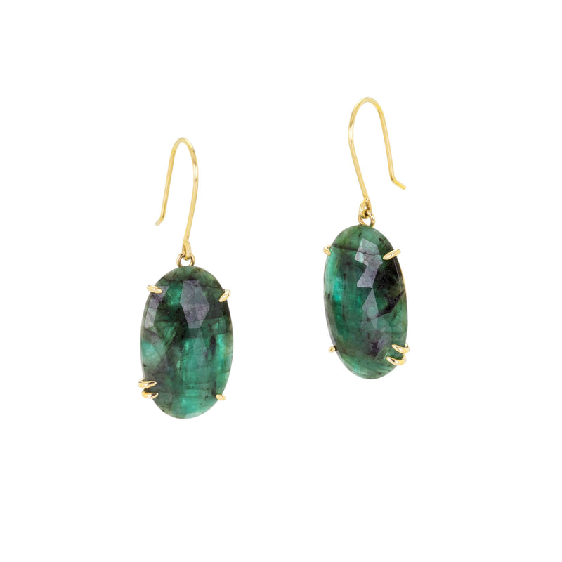 Page Sargisson Oval Rose Cut Emerald Drop Earrings | Quadrum Gallery
