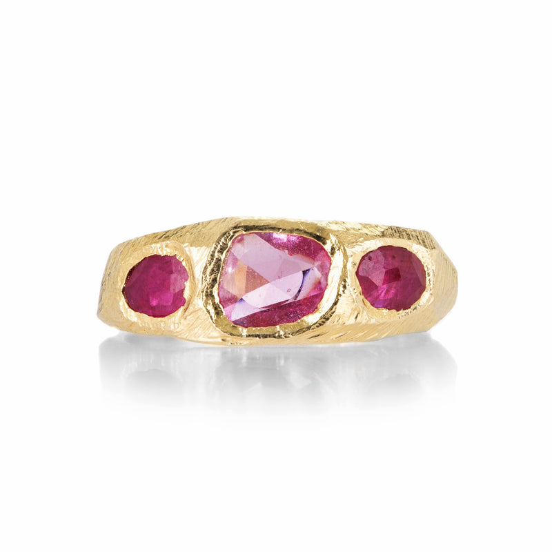 Page Sargisson Pink Sapphire and Ruby Tapered Ring | Quadrum Gallery