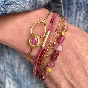 Page Sargisson Pink Sapphire Interlocking Cuff Bracelet | Quadrum Gallery