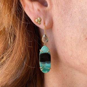 Page Sargisson One of a Kind Petrified Opal and Sapphire Earrings | Quadrum Gallery