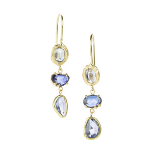 Page Sargisson Mixed Setting Blue Sapphire Drop Earrings | Quadrum Gallery