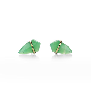 Page Sargisson 18k Small Chrysoprase Kite Studs | Quadrum Gallery