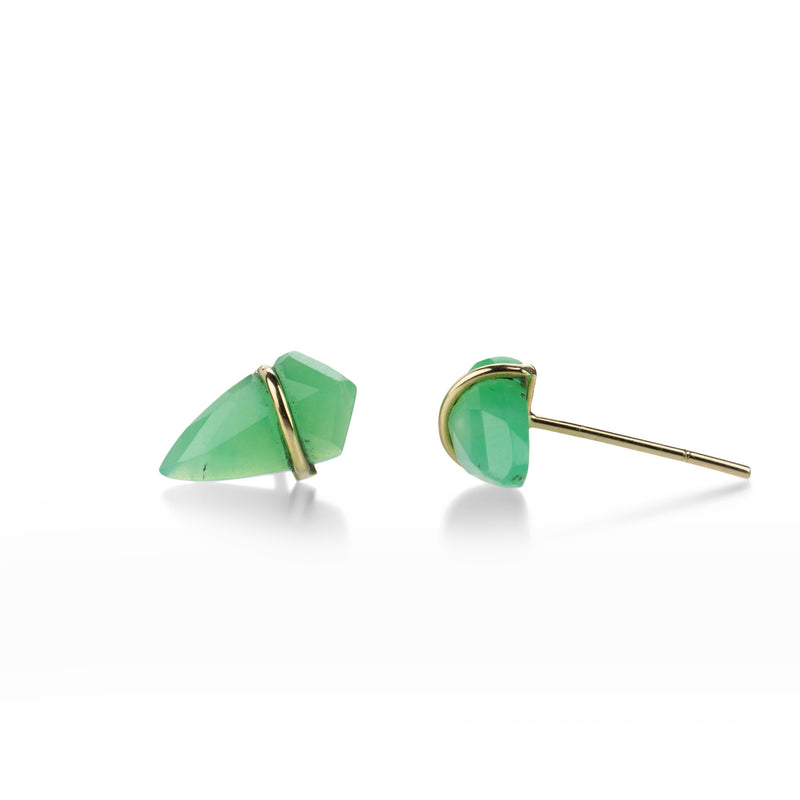 Page Sargisson 18k Small Chrysoprase Kite Studs | Quadrum Gallery