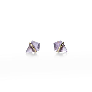 Page Sargisson 18k Extra Small Amethyst Kite Studs | Quadrum Gallery