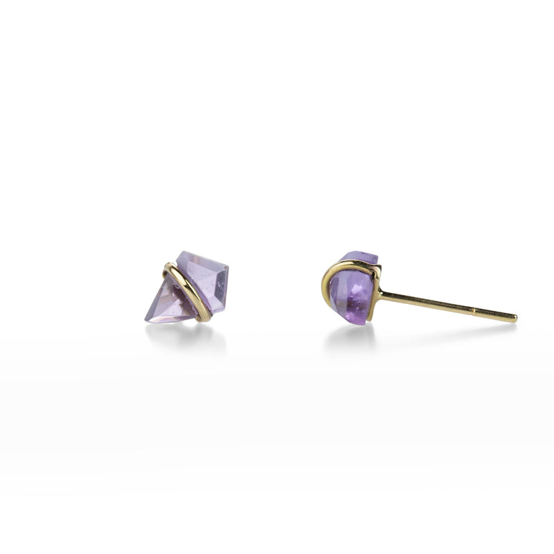 Page Sargisson 18k Extra Small Amethyst Kite Studs | Quadrum Gallery