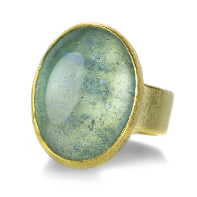 Petra Class Large Oval Aquamarine Cabochon Ring | Quadrum Gallery