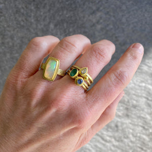 Petra Class Rectangular Ethiopian Opal Ring | Quadrum Gallery