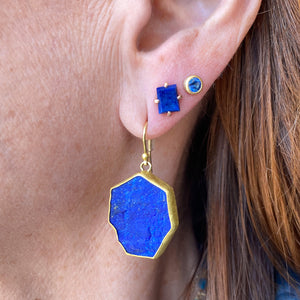 Petra Class Large Rough Cut Lapis Polygon Earrings | Quadrum Gallery