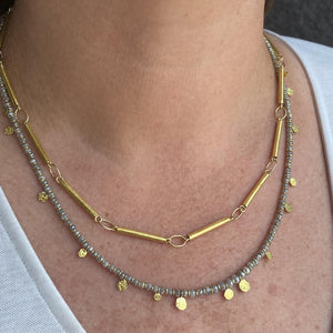 Petra Class Golden Tube Necklace | Quadrum Gallery