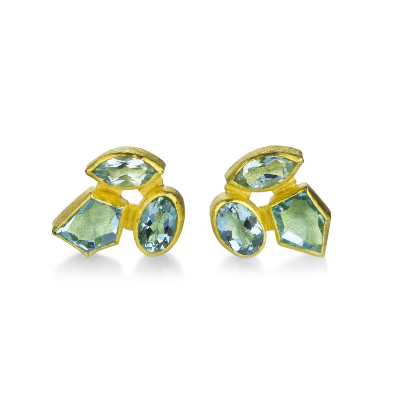 Petra Class Triple Aquamarine Studs | Quadrum Gallery