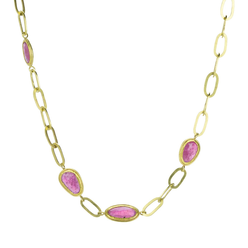 Petra Class Rose Cut Pink Sapphire Link Necklace | Quadrum Gallery