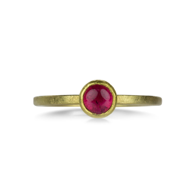 Petra Class Round Pink Tourmaline Cabochon Ring | Quadrum Gallery