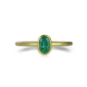 Petra Class Oval Bezel Set Faceted Emerald Ring | Quadrum Gallery
