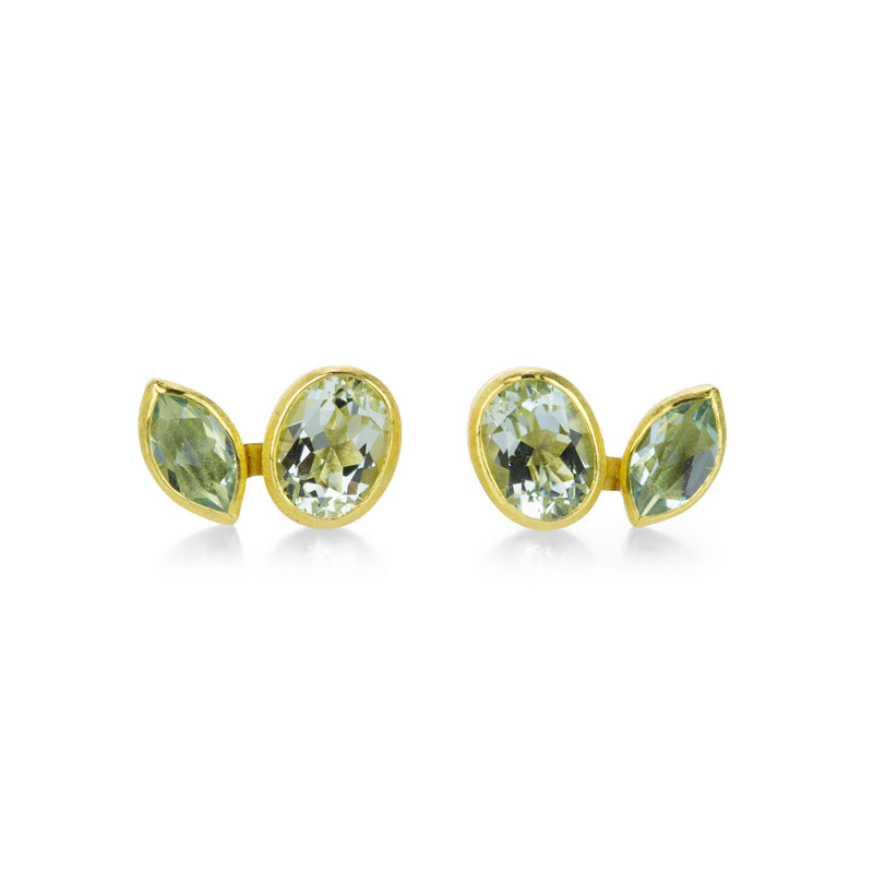 Petra Class Oval and Marquise Aquamarine Studs | Quadrum Gallery