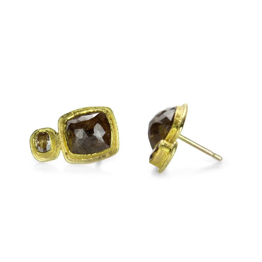 Petra Class Rectangular Brown Diamond Studs | Quadrum Gallery