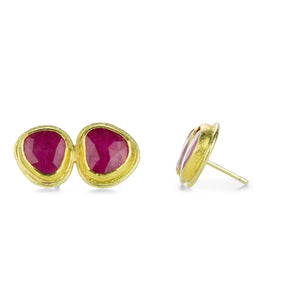 Petra Class Double Rose Cut Ruby Studs | Quadrum Gallery