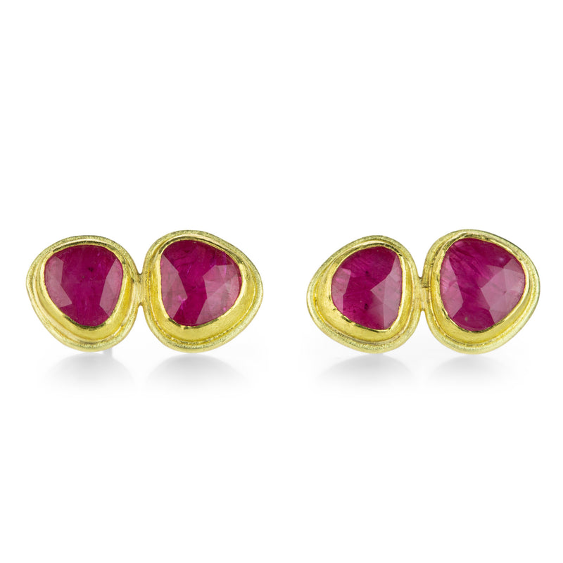 Petra Class Double Rose Cut Ruby Studs | Quadrum Gallery