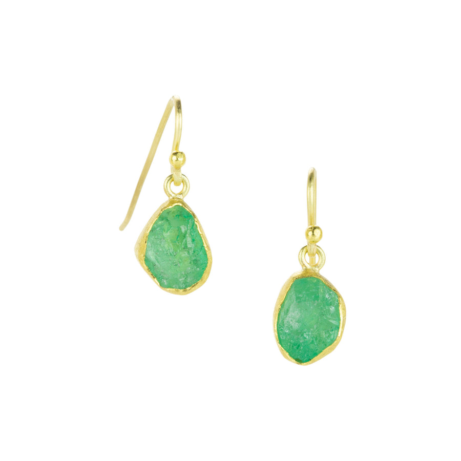 Petra Class Rough Cut Organic Emerald Drop Earrings | Quadrum Gallery