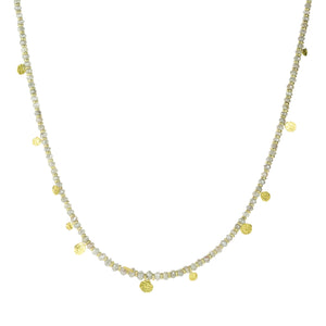 Petra Class Gray Diamond Bead Necklace with Gold Discs | Quadrum Gallery