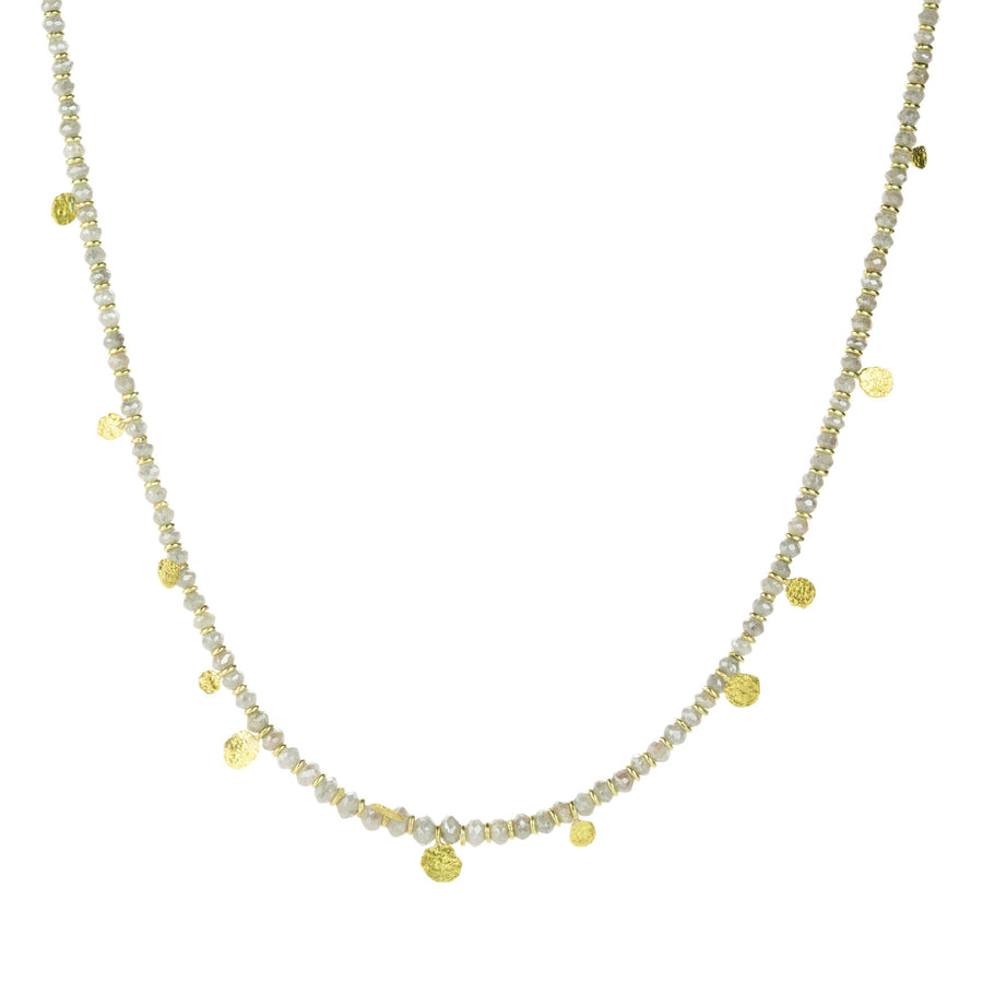 Petra Class Gray Diamond Bead Necklace with Gold Discs | Quadrum Gallery
