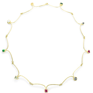 Petra Class Arching Gemstone Necklace | Quadrum Gallery