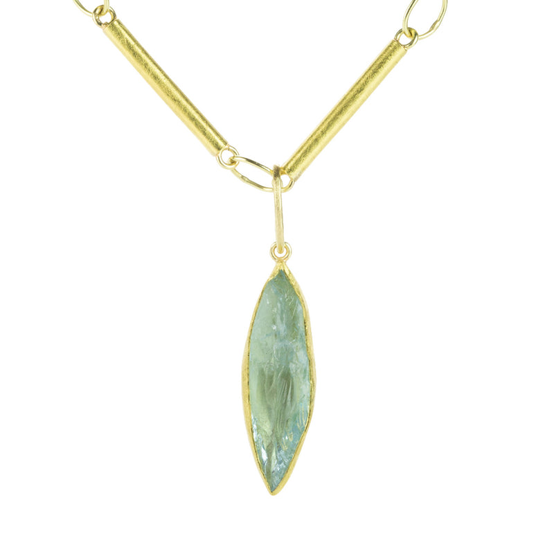 Petra Class Long Rough Cut Aquamarine Pendant (Pendant Only) | Quadrum Gallery