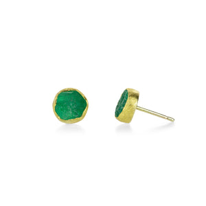 Petra Class Rough Emerald Crystal Studs | Quadrum Gallery