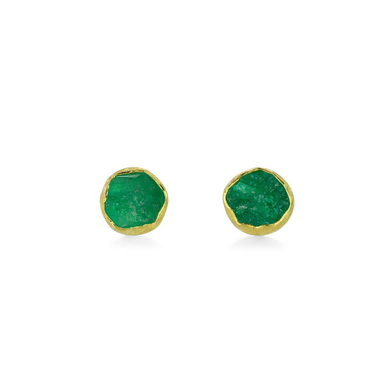 Petra Class Rough Emerald Crystal Studs | Quadrum Gallery