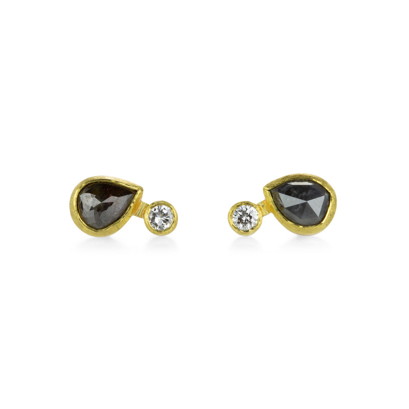 Petra Class Chocolate and White Diamond Studs | Quadrum Gallery