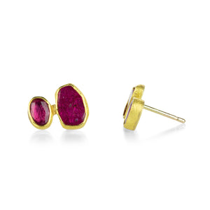 Petra Class Faceted Double Ruby Studs | Quadrum Gallery