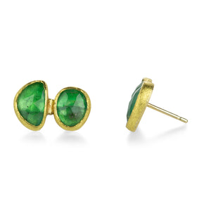 Petra Class Freeform Oval Emerald Studs | Quadrum Gallery