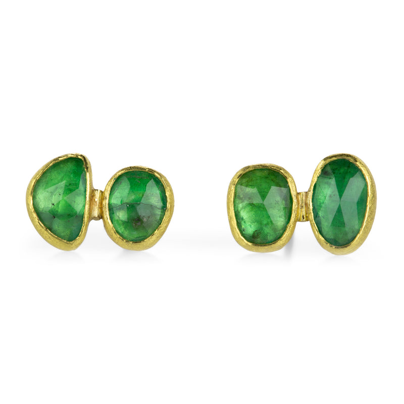 Petra Class Freeform Oval Emerald Studs | Quadrum Gallery