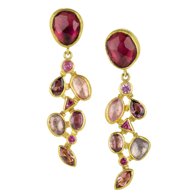 Petra Class Tourmaline and Sapphire Mosaic Drop Earrings | Quadrum Gallery