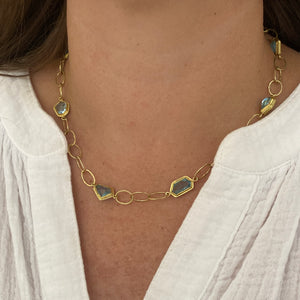 Petra Class Faceted Aquamarine Oval Link Chain | Quadrum Gallery
