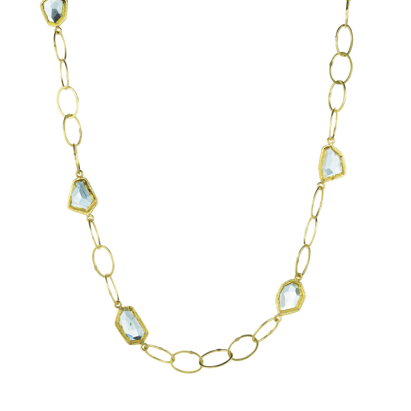 Petra Class Faceted Aquamarine Oval Link Chain | Quadrum Gallery
