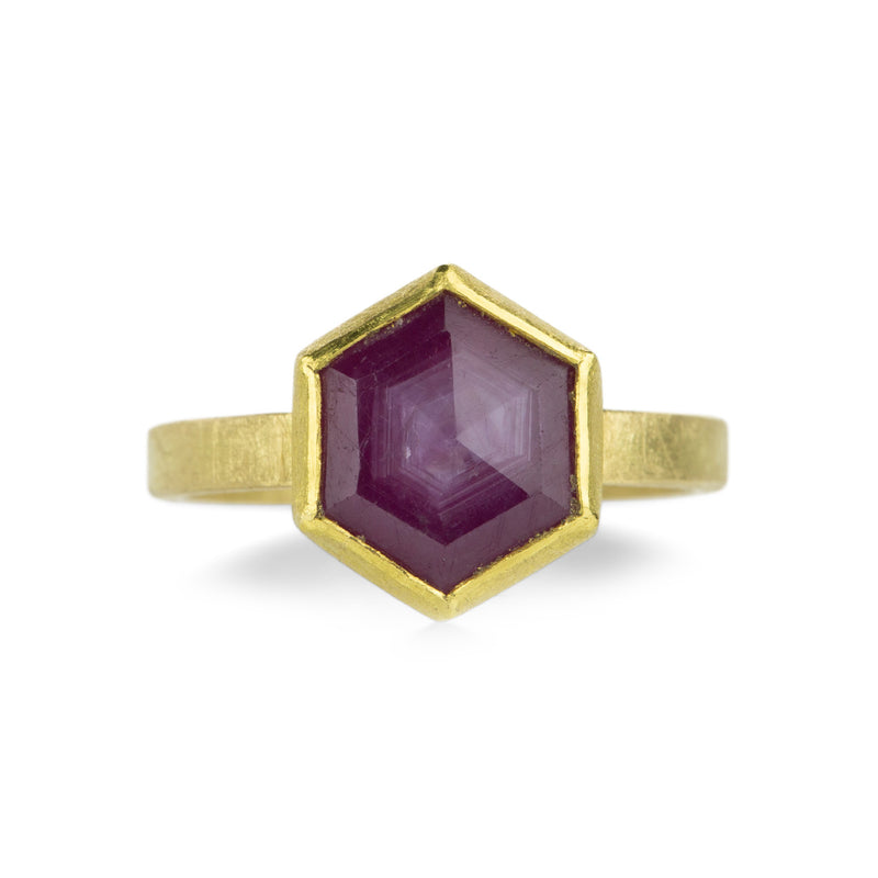 Petra Class Hexagonal Star Ruby Ring | Quadrum Gallery