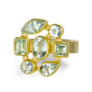 Petra Class Mixed Shape Aquamarine Mosaic Ring | Quadrum Gallery