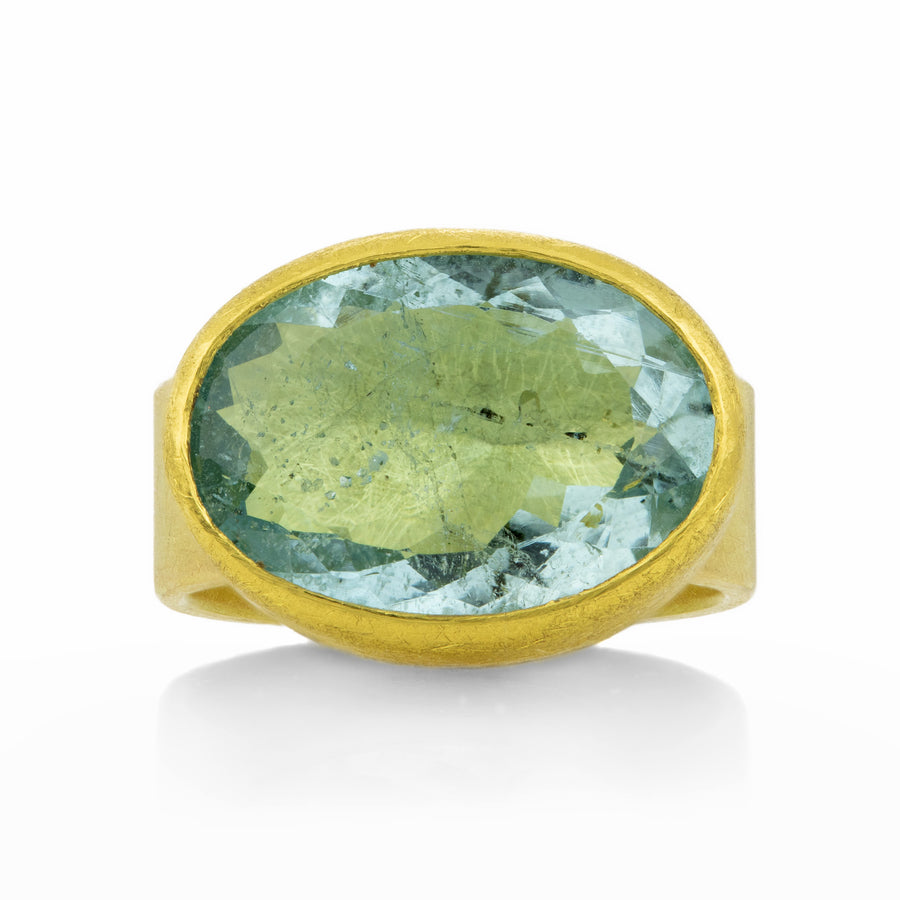 Petra Class Faceted Large Oval Aquamarine Ring | Quadrum Gallery