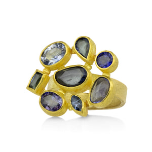 Petra Class Purple and Blue Sapphire Mosaic Ring | Quadrum Gallery