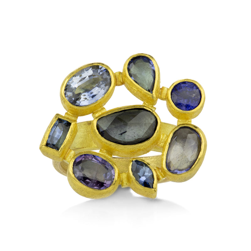 Petra Class Purple and Blue Sapphire Mosaic Ring | Quadrum Gallery