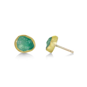 Petra Class 18k Rough Emerald Crystal Studs | Quadrum Gallery