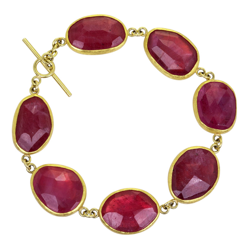 Petra Class Rose Cut Pink Sapphire Chain Bracelet | Quadrum Gallery