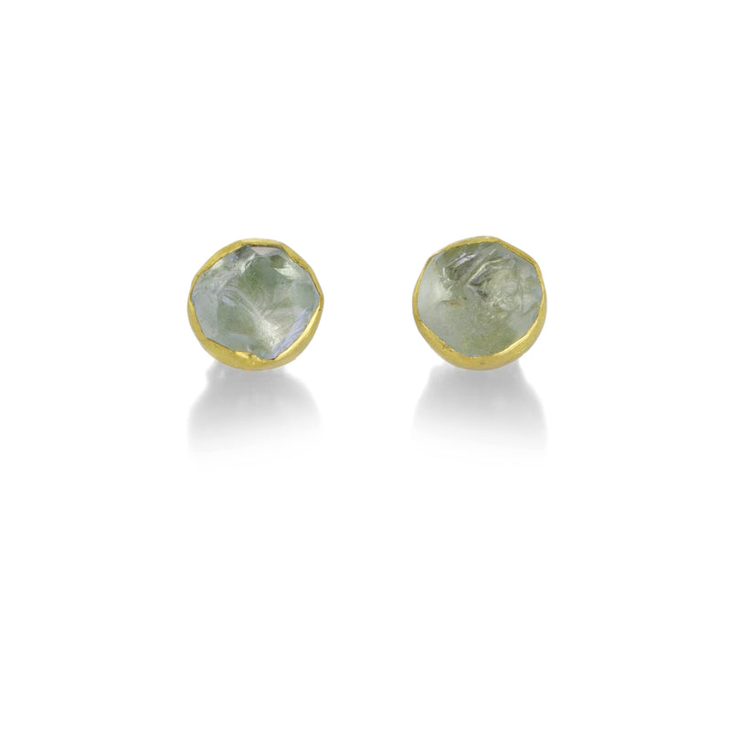 Petra Class Rough Cut Aquamarine Crystal Studs | Quadrum Gallery