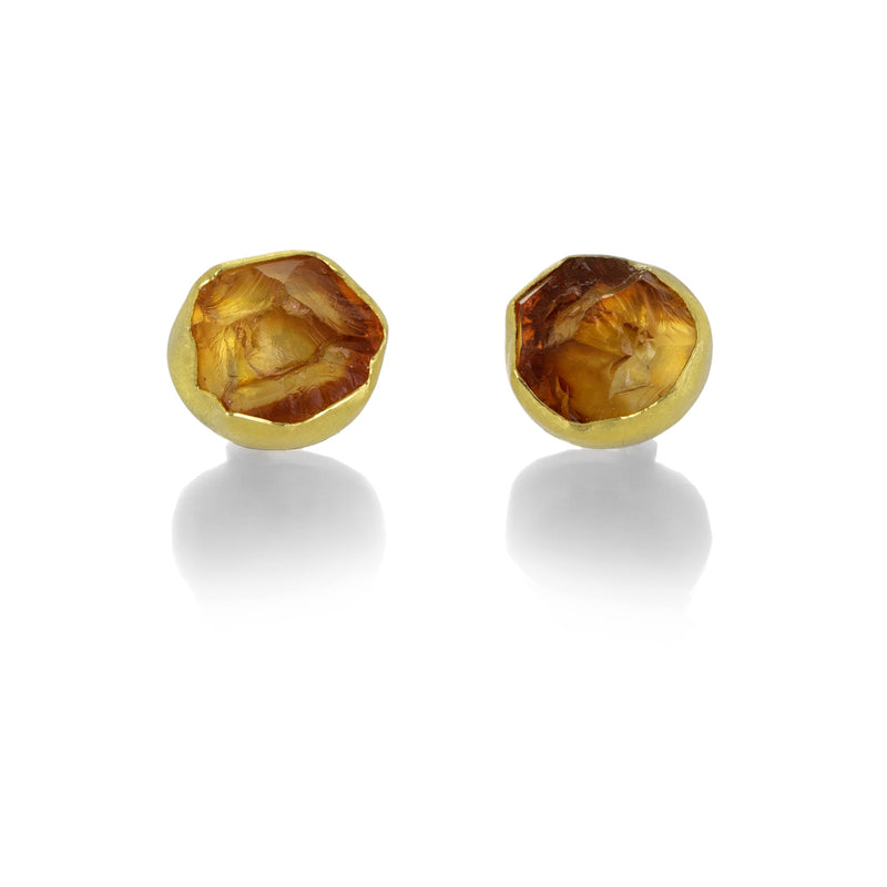 Petra Class Rough Cut Citrine Crystal Studs | Quadrum Gallery