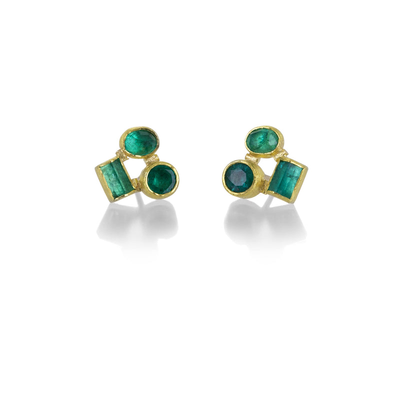 Petra Class Mixed Emerald Studs | Quadrum Gallery