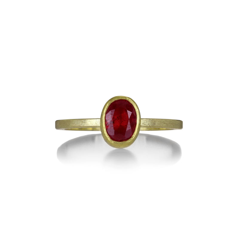 Petra Class Small Oval Faceted Ruby Ring | Quadrum Gallery